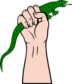 Hand 98 Erect Holding Lizard