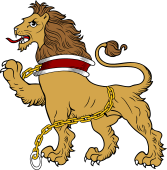 Lion Passant Collared and Chained