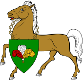 Horse Passant Shield Pendant About the Neck