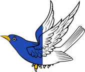 Blackbird Volant Per Pale