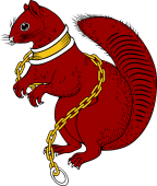 Squirrel Sejant Collared and Chained