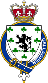 British Garter Coat of Arms for Gallagher (Ireland)