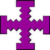 Cross, Potent, Indented