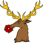 Erased Holding Heraldic Rose