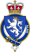 British Garter Coat of Arms for Alan (Scotland)