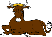 Steer (Ox) Couchant Guardant