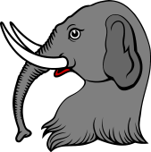 Elephant Head Erased Trunk Abaisee