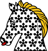 Horse Hd Couped-Semee of Cinquefoils