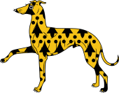 Greyhound Passant Erminois