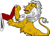 Demi Lion Rampant Holding a Manche