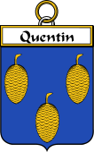 French Coat of Arms Badge for Quentin