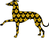 Greyhound Passsant Semee de Lis
